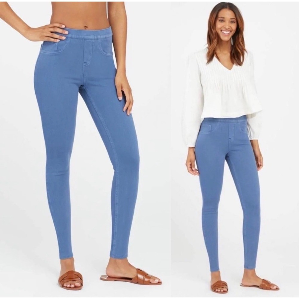 SPANX Jean-ish Ankle Leggings Skinny Indigo Haze Light Blue Jeans M‎ 20018R